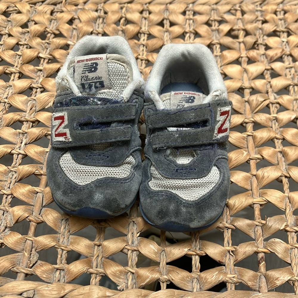 New Balance Kids' Gray and White Sneakers